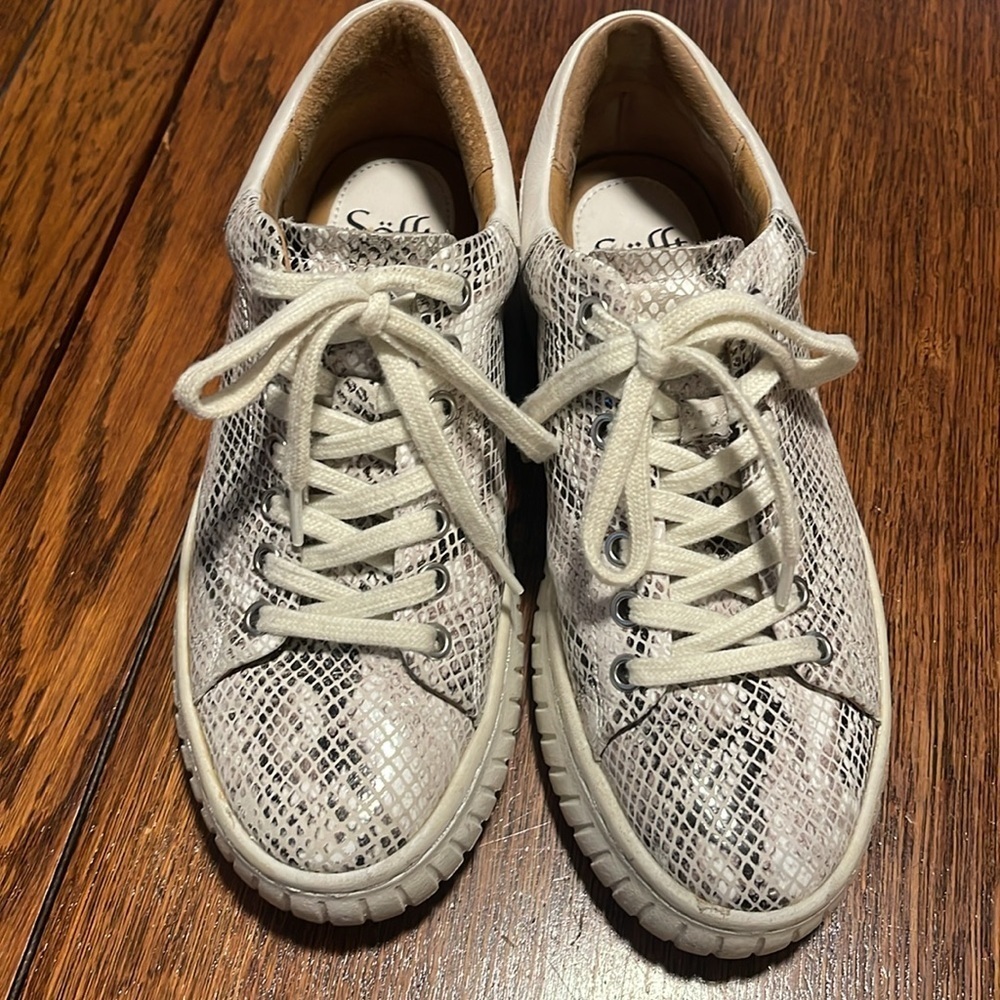 Sofft Parkin Natural Snake Lace Up Comfort Leather Sneaker Shoe 8 M - Picture 2 of 9